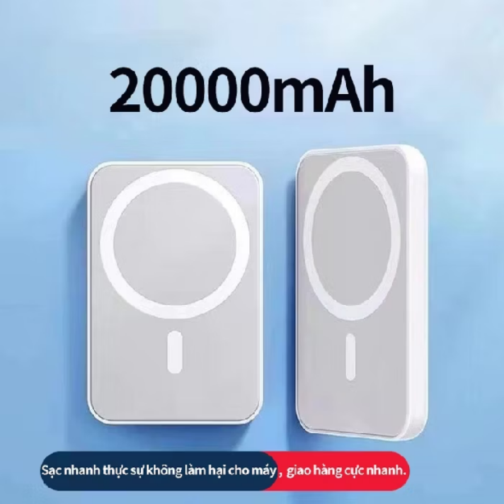 Sạc dự phòng không dây 20000mAh tích hợp sạc từ tính cho nhiều thiết bị điện thoại , sạc nhanh 20w