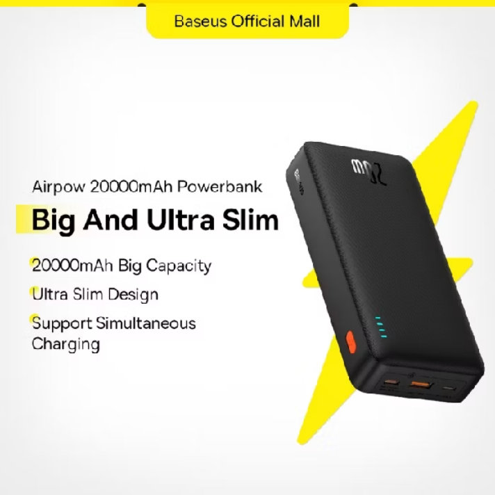 Sạc dự phòng BASEUS có sạc nhanh 20W 20000mah thích hợp cho phone xiaomi