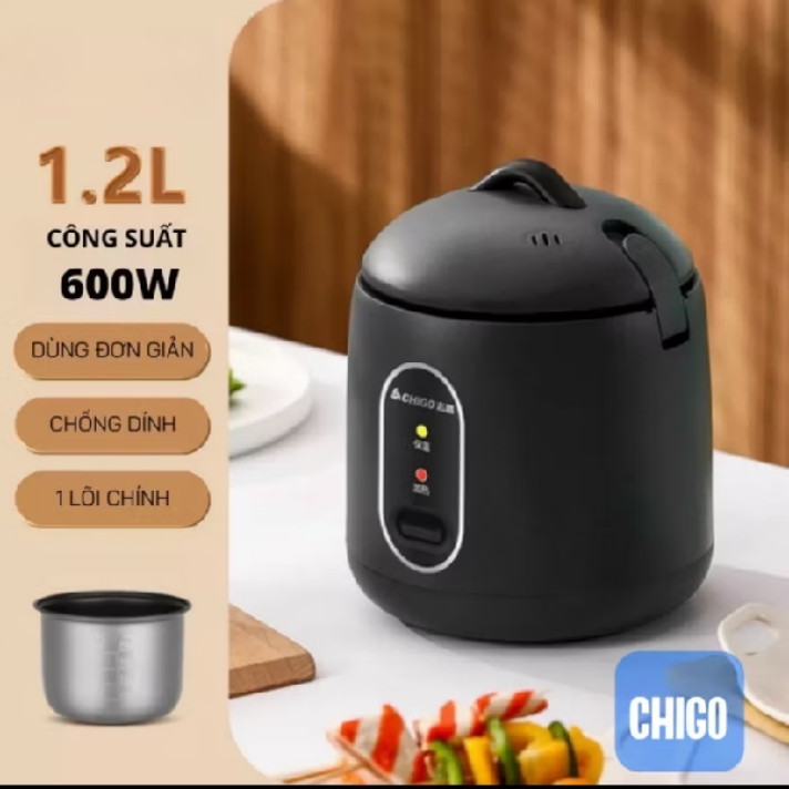 Nồi cơm điện mini Chigo chính hãng 1.2L nồi nấu đa năng nấu côm - xào - hấp - luộc - chiên